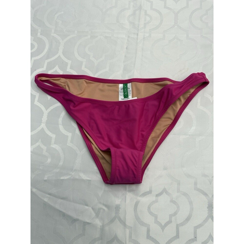 J Crew Women's Heritage 1989 High Leg Bikini Bottom Large Pink BP209